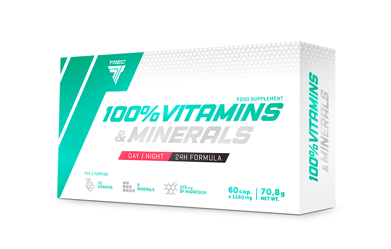 фото Витаминно-минеральный комплекс trec nutrition 100% vitamins & minerals, 60 капс