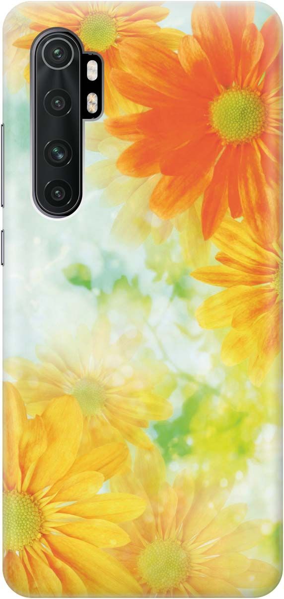 

Чехол на Xiaomi Mi Note 10 Lite "Оранжевые цветы", Желтый;зеленый, 434