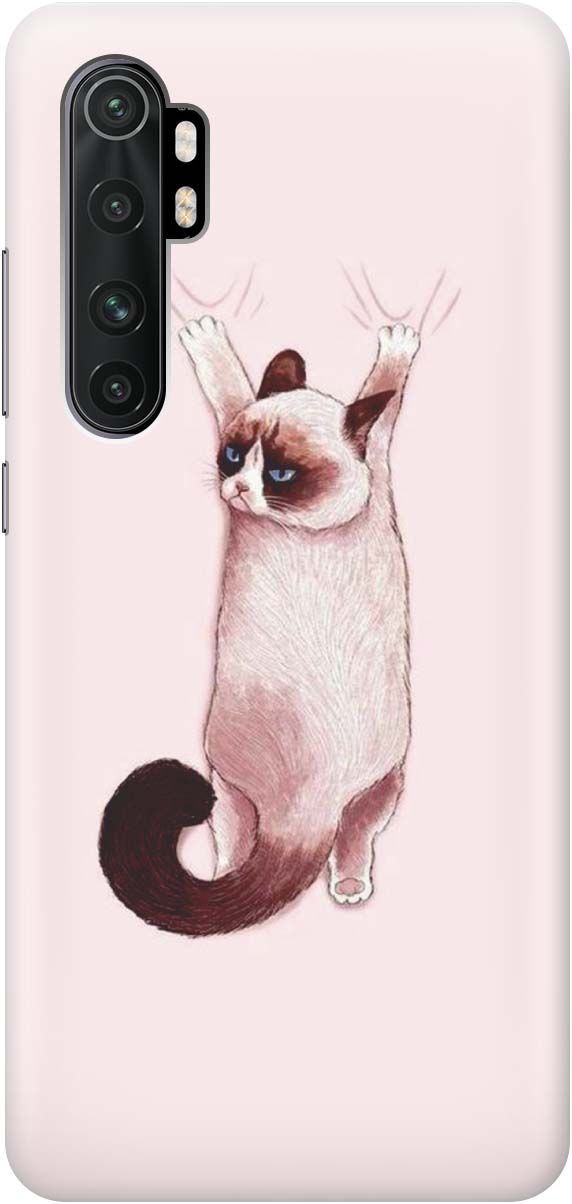 

Чехол на Xiaomi Mi Note 10 Lite "Недовольный кот", Белый;розовый, 434