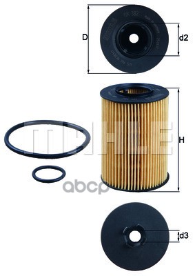

Фильтр масляный Mahle/Knecht OX382D, OX382D