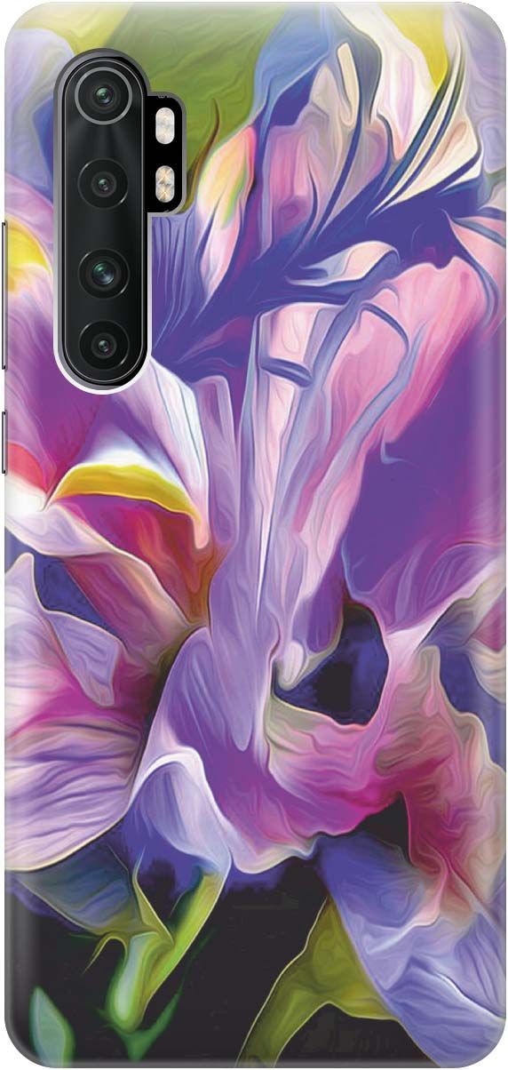 

Чехол на Xiaomi Mi Note 10 Lite "Цветочная абстракция", Зеленый;синий, 434