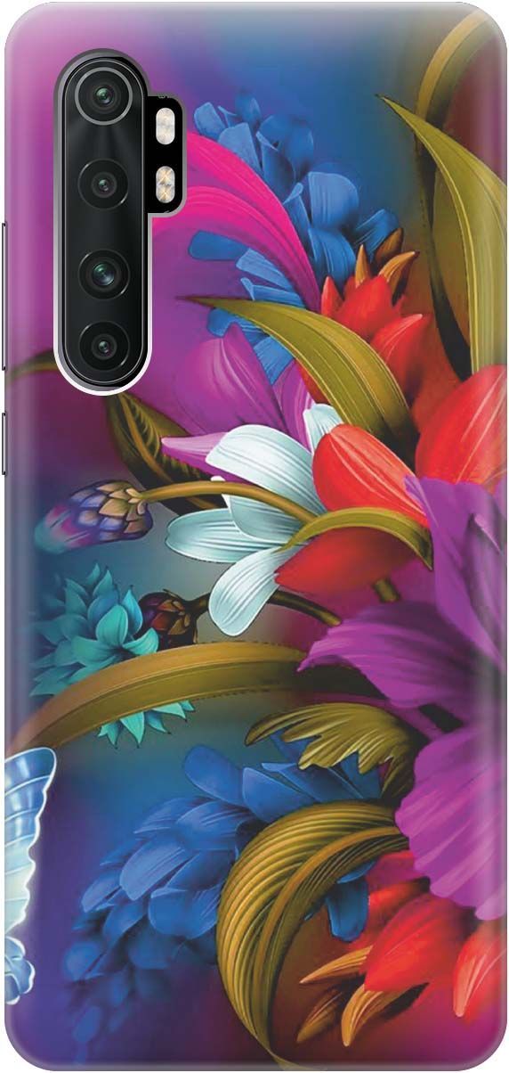 

Чехол на Xiaomi Mi Note 10 Lite "Фантастические цветы", Зеленый;красный, 434