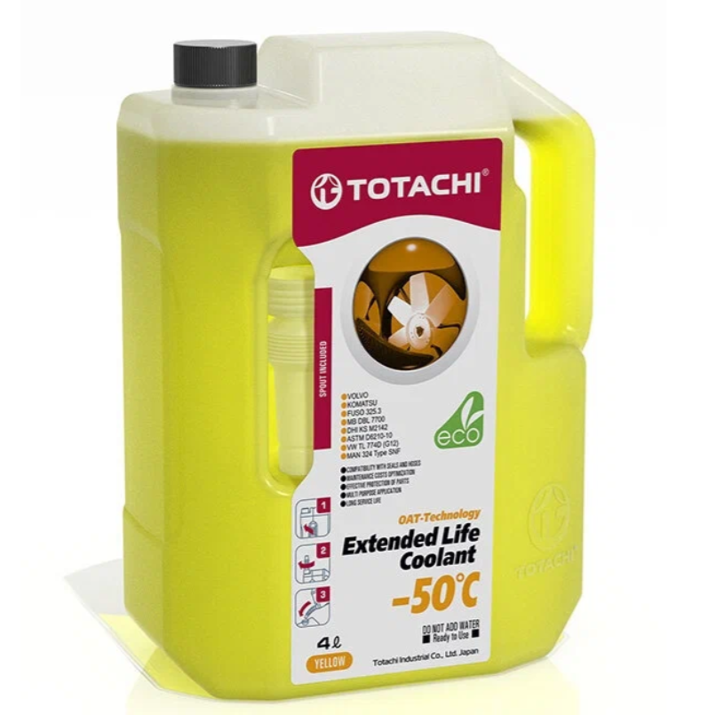 Охлаждающая жидкость TOTACHI ELC Yellow -50C 4л