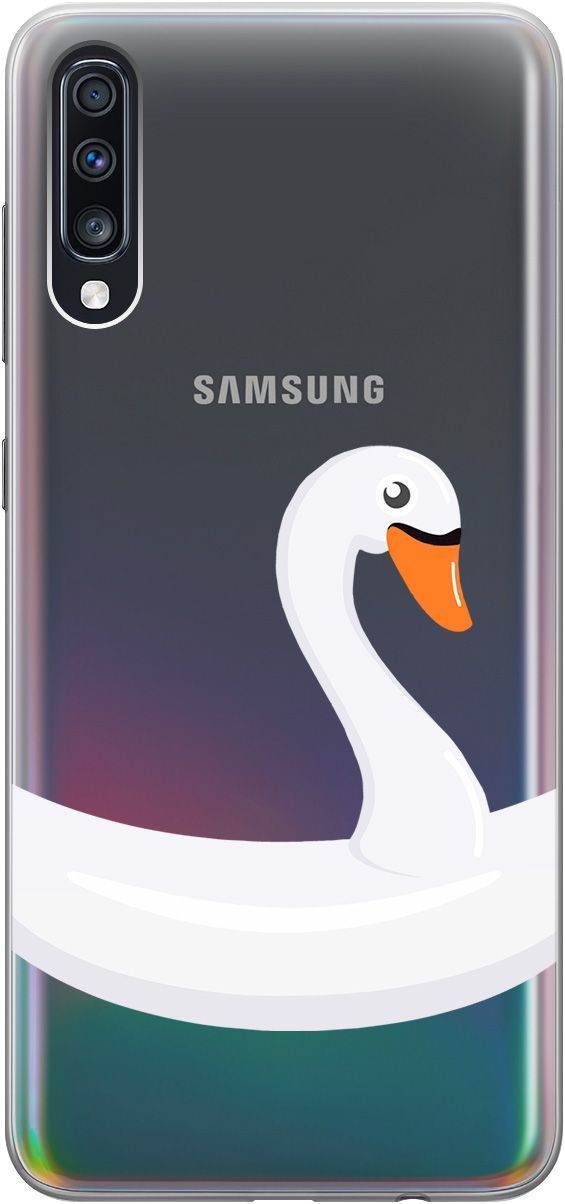 

Чехол на Samsung Galaxy A70/A70s "Swan Swim Ring" прозрачный, Прозрачный;белый, 5398