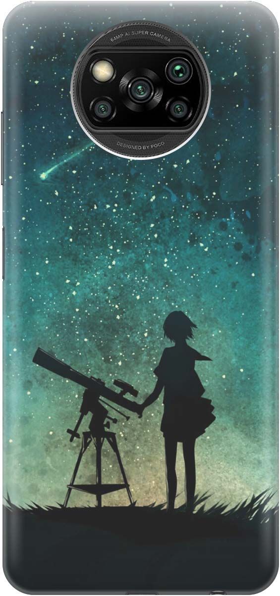 

Чехол на Xiaomi Poco X3 "Загадай желание", Зеленый;черный, 436