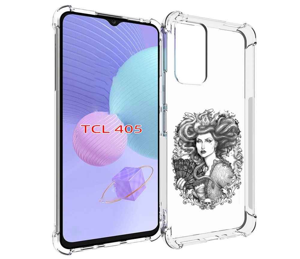 

Чехол MyPads медуза черно белый для TCL 405, Tocco