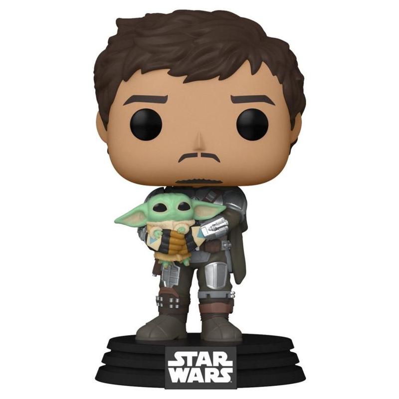 фото Фигурка funko pop! star wars: mandalorian-mandalorian w/grogu