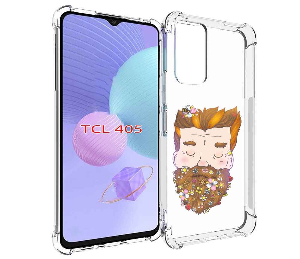 

Чехол MyPads мужчина с цветами в бороде для TCL 405, Tocco