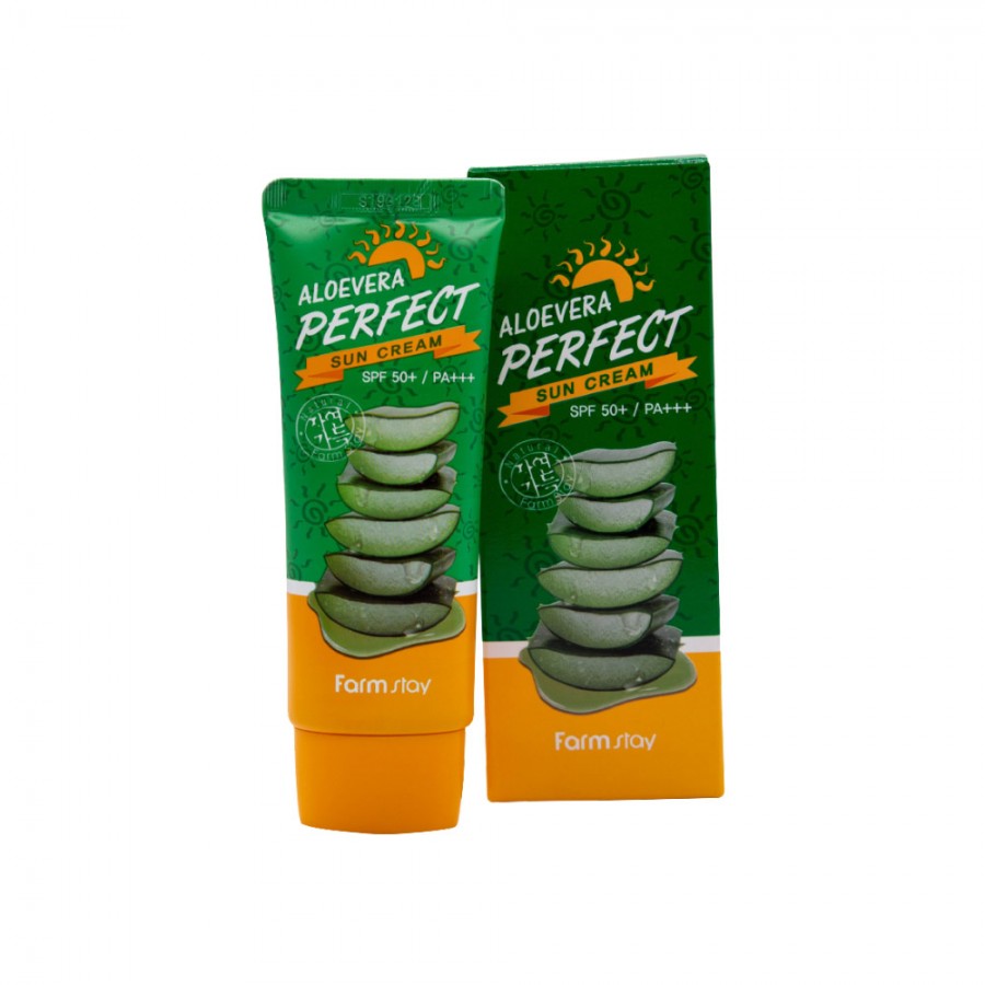 Солнцезащитный крем с алое вера FarmStay Aloe Vera Perfect Sun Cream SPF 50+PA+++, 70 мл