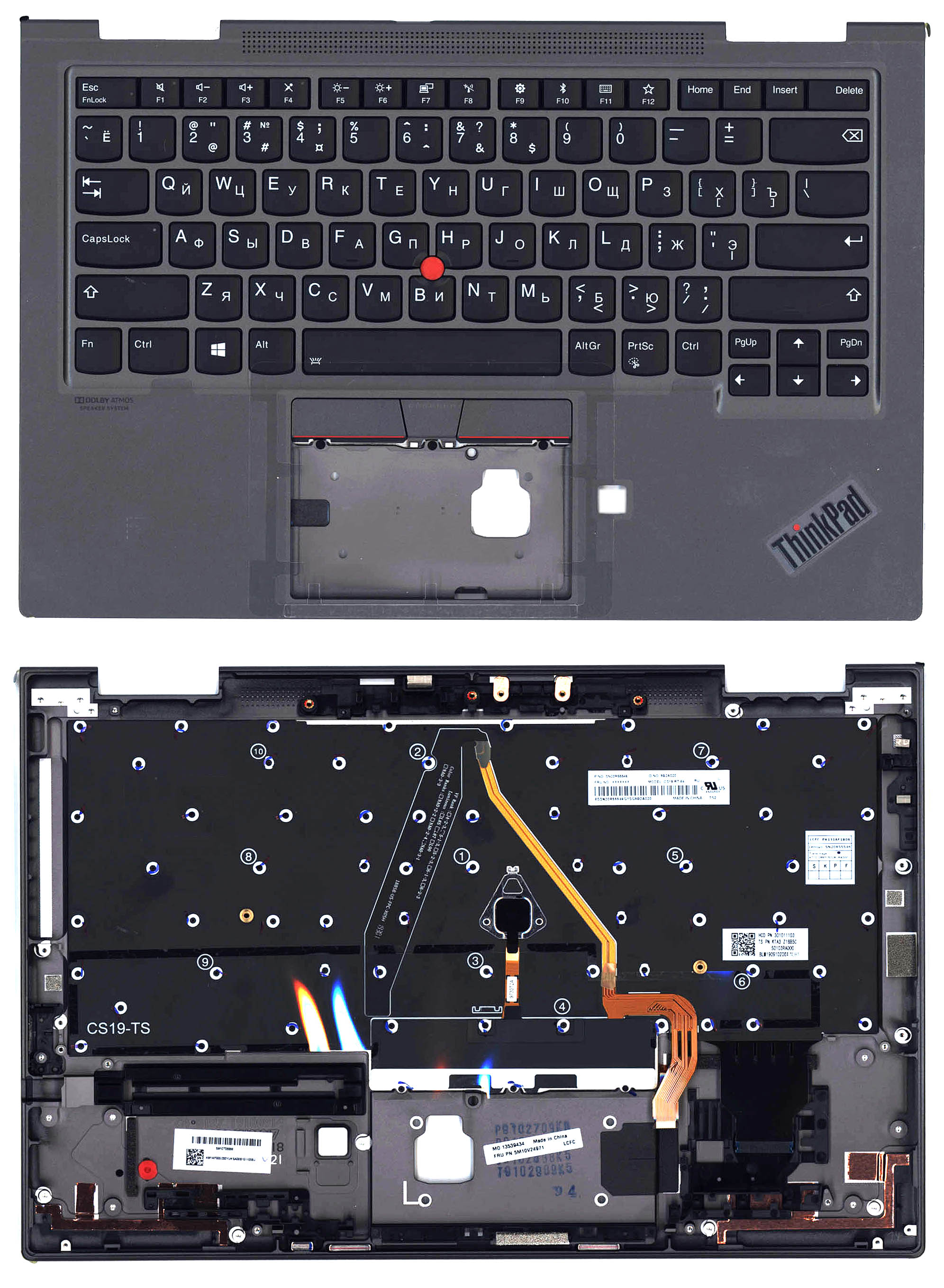 

Клавиатура для ноутбука Lenovo Thinkpad X1 Yoga 4th Gen топкейс ver.1