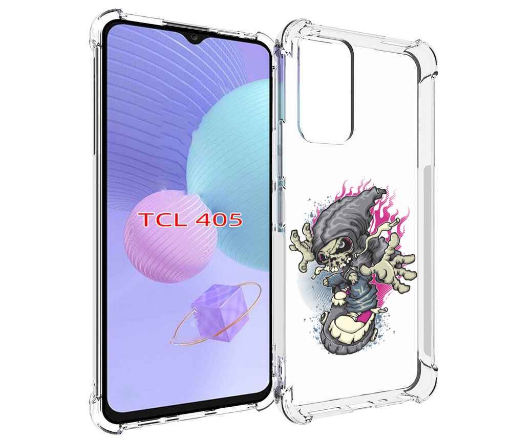 

Чехол MyPads нарисованный скелет на скейт борде для TCL 405, Tocco