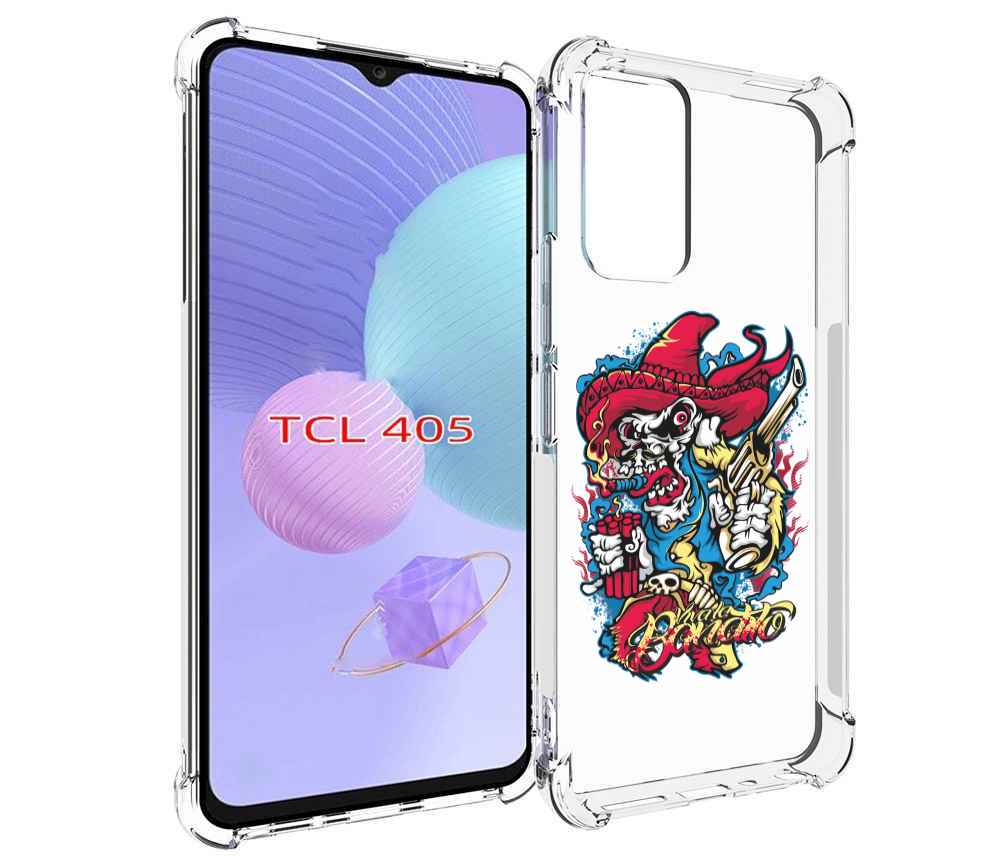 

Чехол MyPads нарисованный скелет с писталетом для TCL 405, Tocco