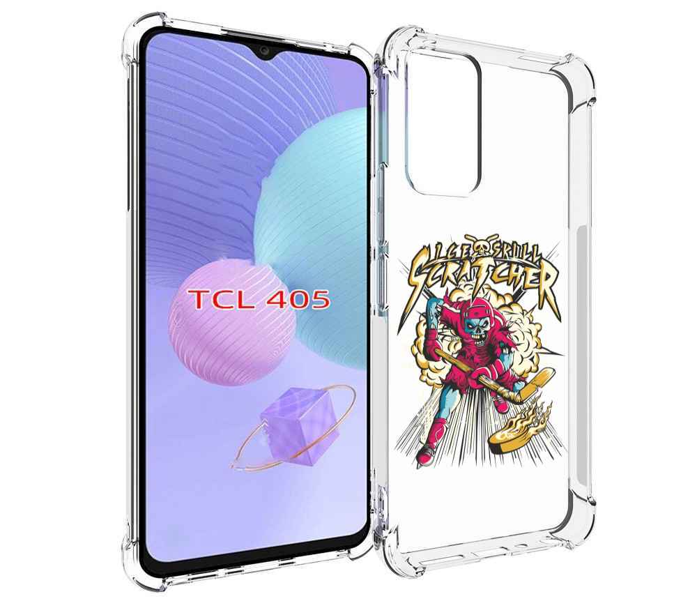 

Чехол MyPads нарисованный скелет хоккеист для TCL 405, Tocco