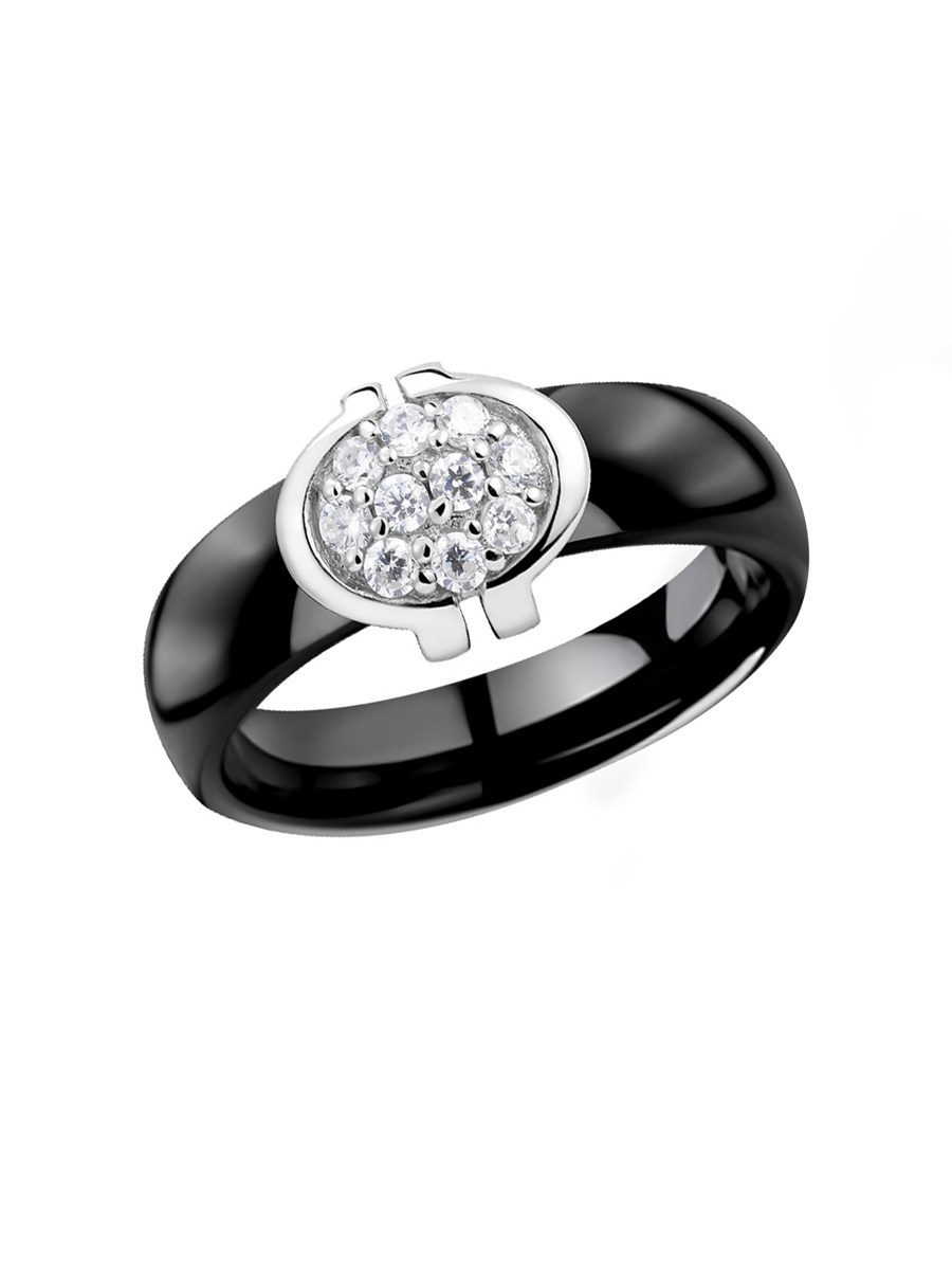 

Кольцо из керамики/серебра р. 17,5 VALTERA 063362, фианит, 063362