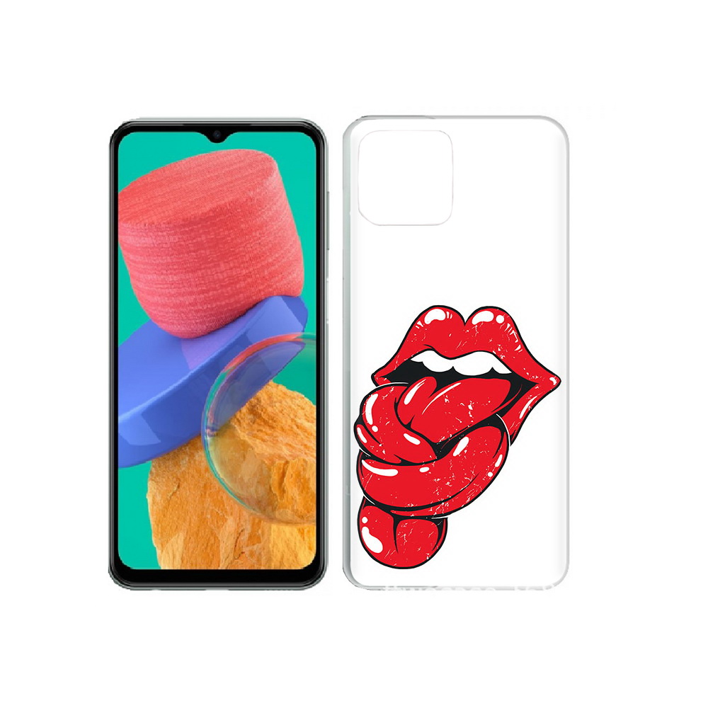 

Чехол MyPads Tocco для Samsung Galaxy M33 яркие губы с языком (PT227322.603.705), Прозрачный, Tocco