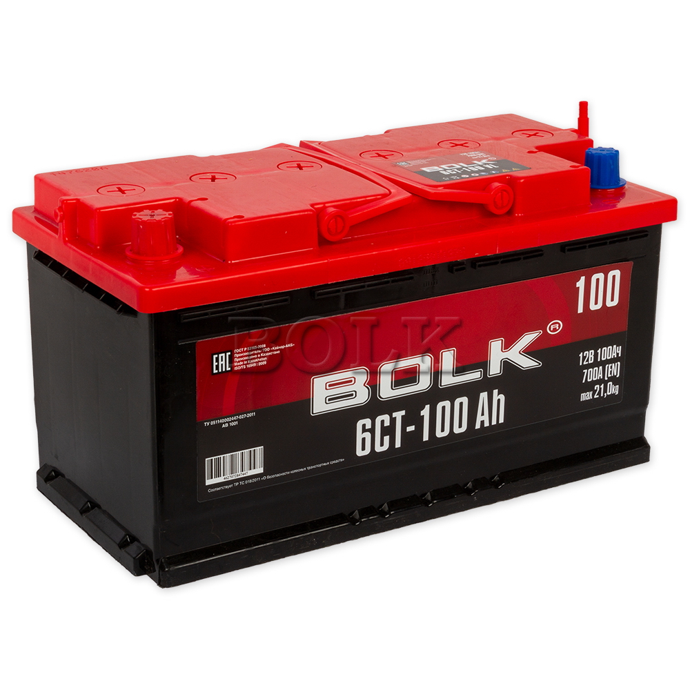 Аккумулятор BOLK 100 А/ч прямая L+ EN700 А 353x175x190 AB 1001
