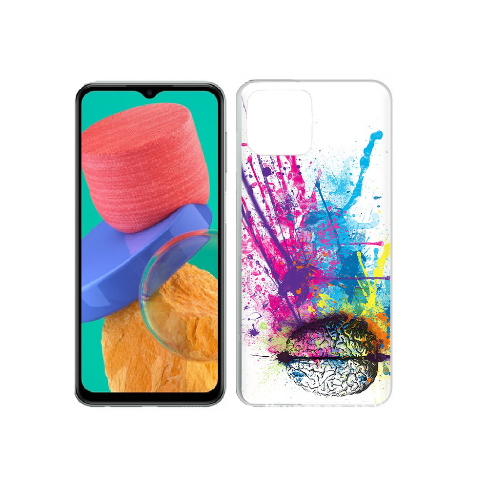 

Чехол MyPads Tocco для Samsung Galaxy M33 яркий красочный мозг (PT227322.603.710), Прозрачный, Tocco