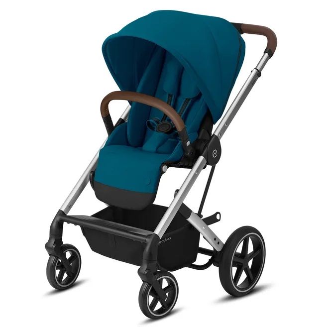 фото Коляска прогулочная cybex balios s lux slv river blue с дождевиком