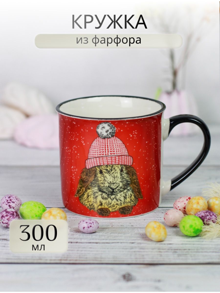 

Кружка подарочная для чая Olaff Пасхальный кролик 221-08032-02 300мл.