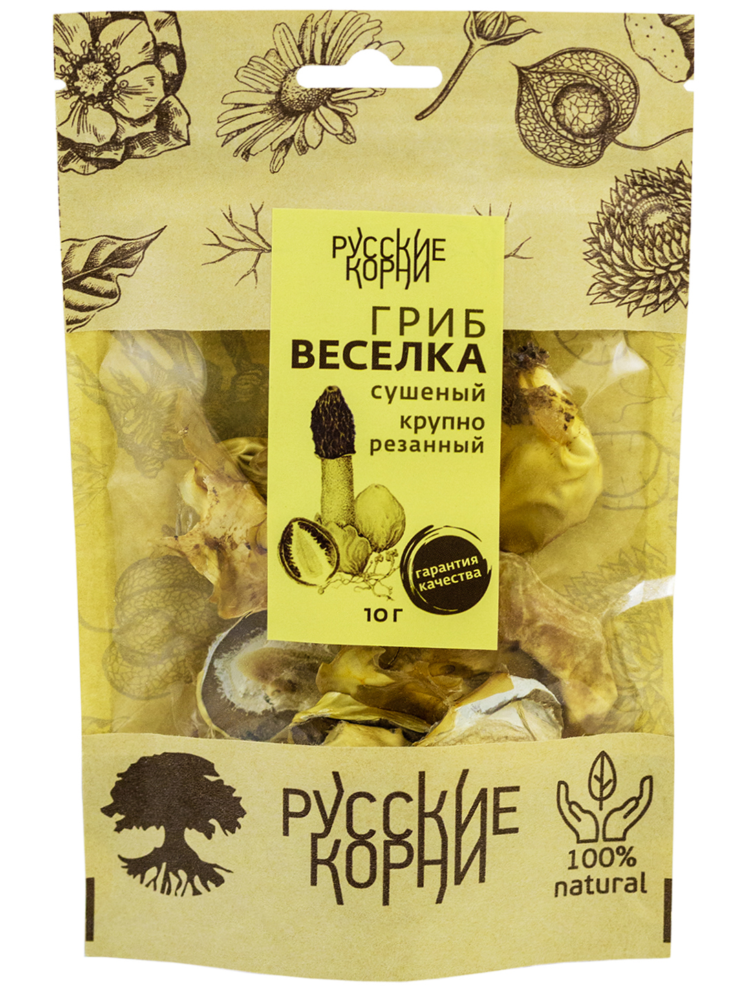 Веселка гриб сушеный Русские корни для пищеварения, 10 г