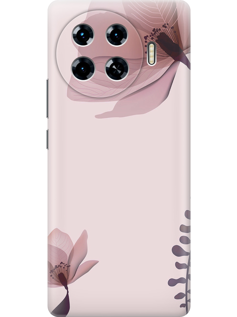 

Силиконовый чехол на Tecno Spark 20 Pro+ с принтом "Два цветка на розовом", Прозрачный;коричневый;розовый, 783985022
