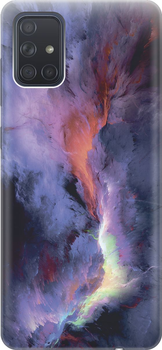 

Силиконовый чехол на Samsung Galaxy A71 с принтом "Гром и молния", Фиолетовый;черный, 7204