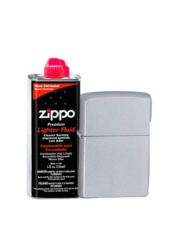 

Набор Зажигалка ZIPPO Classic Satin Chrome+Топливо ZIPPO 125 мл, Серебристый, Classic