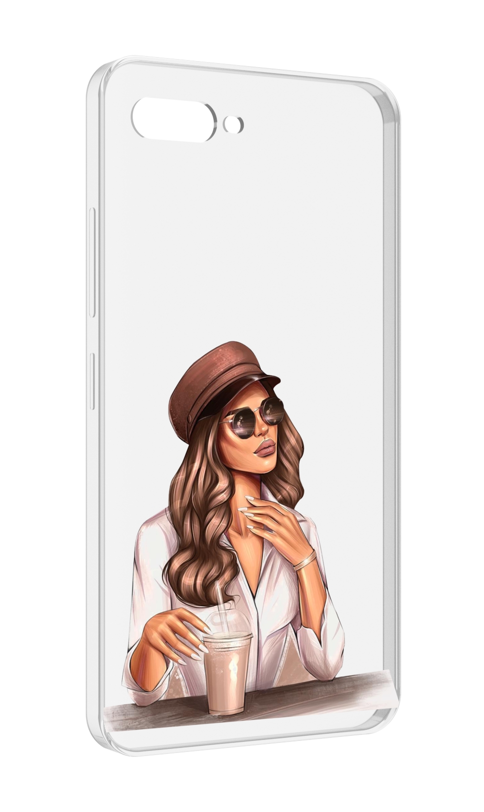 Чехол MyPads девушка-с-милкшейком женский для ITEL A25 / ITEL A25 Pro / ITEL A35