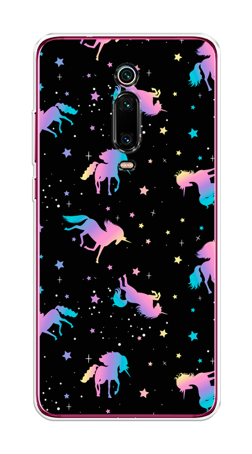 

Чехол на Xiaomi Mi 9T"Единороги градиент", Черный;розовый;голубой, 35750-1