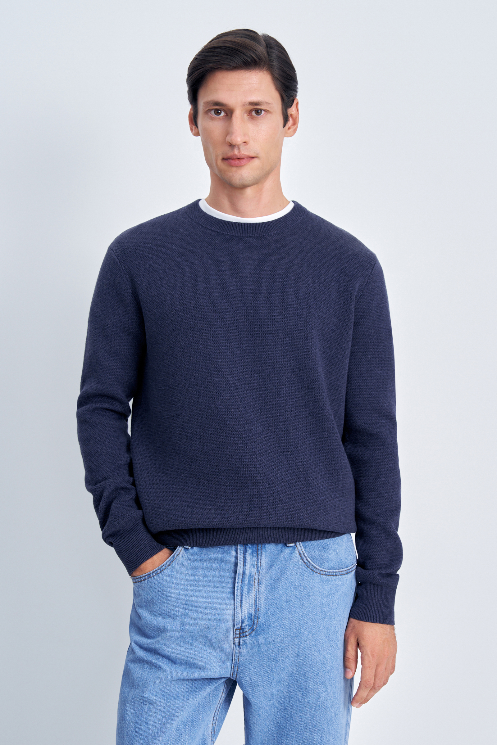 

Джемпер мужской Finn Flare FAE21102 синий 2XL, FAE21102
