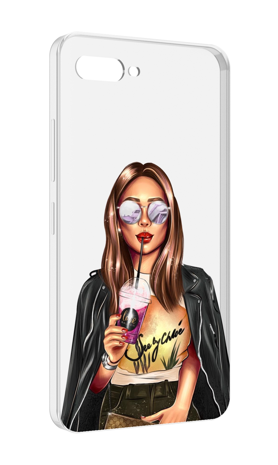 

Чехол MyPads девушка-с-фиолетовым-коктейлем женский для ITEL A25 / ITEL A25 Pro / ITEL A35, Прозрачный, Tocco