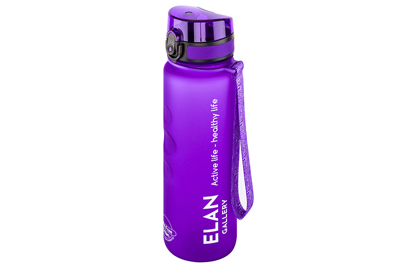 Бутылка для воды Elan Gallery Style Matte 1000 мл 7,8х7,8х28,5 см углубления, лаванда
