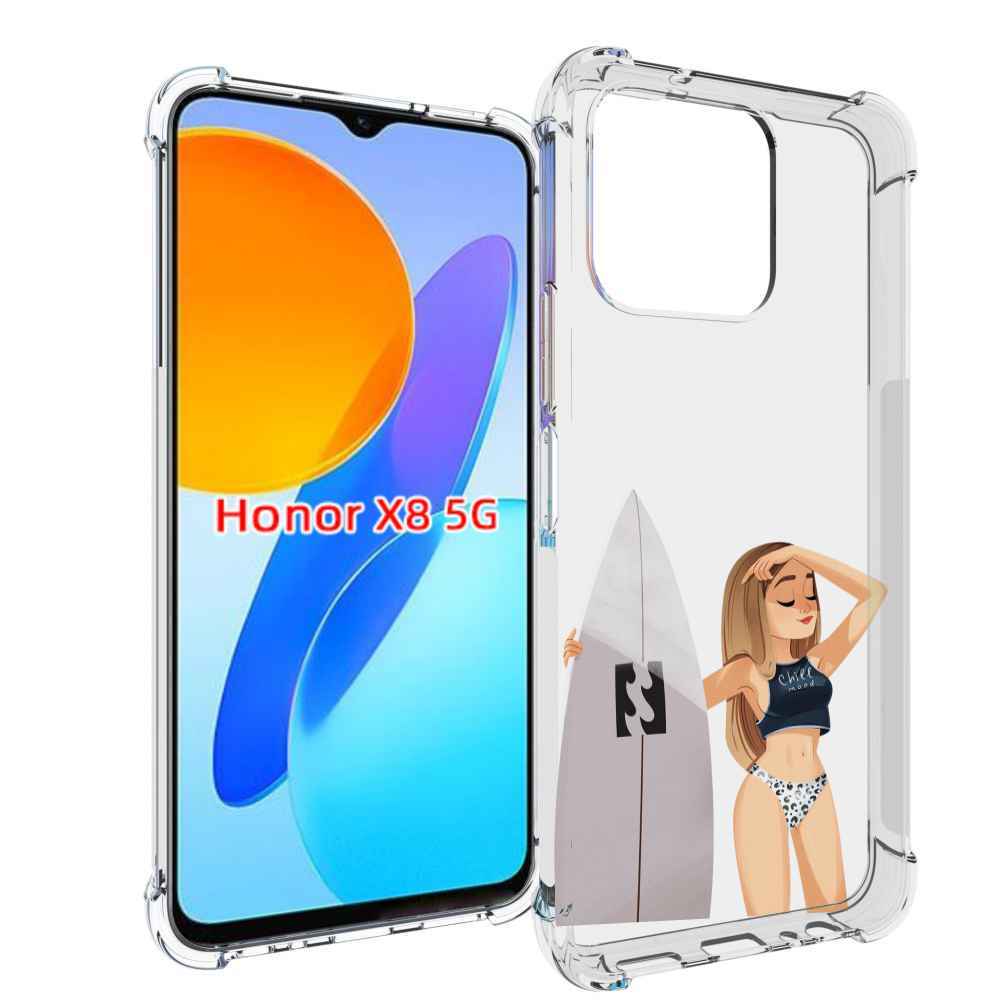 

Чехол MyPads летний-серф для Honor X8 5G, Прозрачный, Tocco
