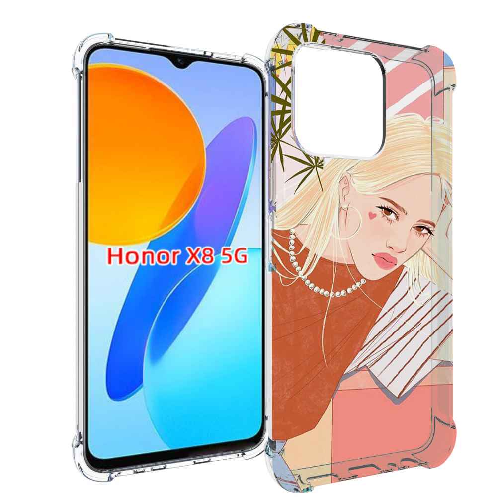 

Чехол MyPads летняя-девочка женский для Honor X8 5G, Прозрачный, Tocco