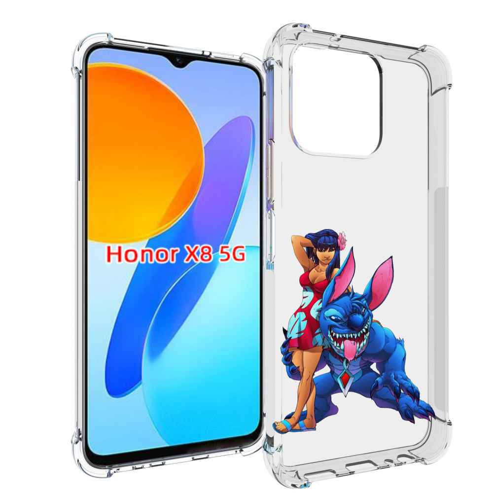 

Чехол MyPads лило и накаченный стич детский для Honor X8 5G, Прозрачный, Tocco