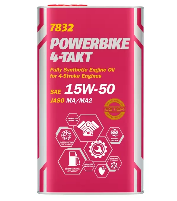 фото Моторное масло mannol 4-takt powerbike 15w-50 (metal) синт. 1л. 7832