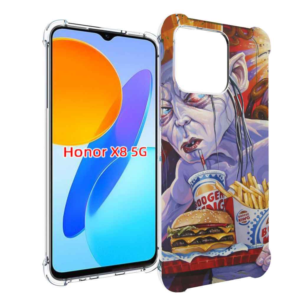 

Чехол MyPads любитель бургер кинга для Honor X8 5G, Прозрачный, Tocco