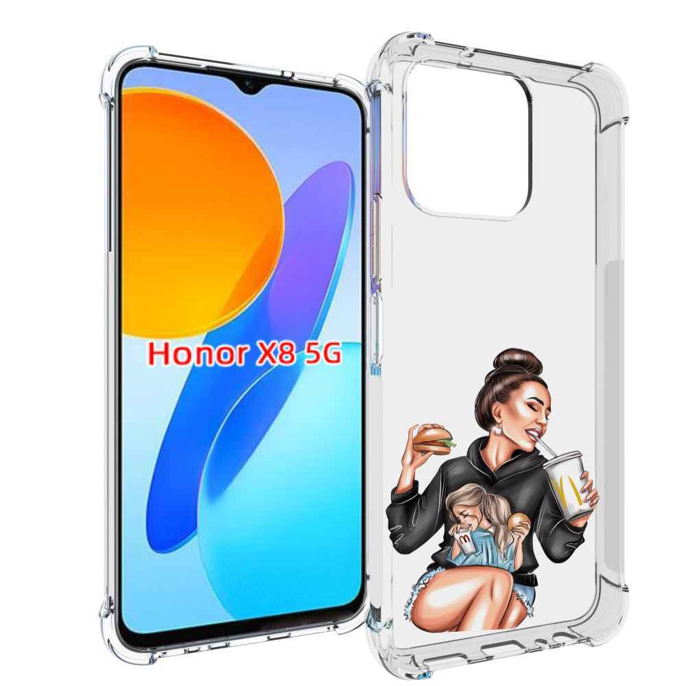 

Чехол MyPads любительница-макдональдс женский для Honor X8 5G, Прозрачный, Tocco