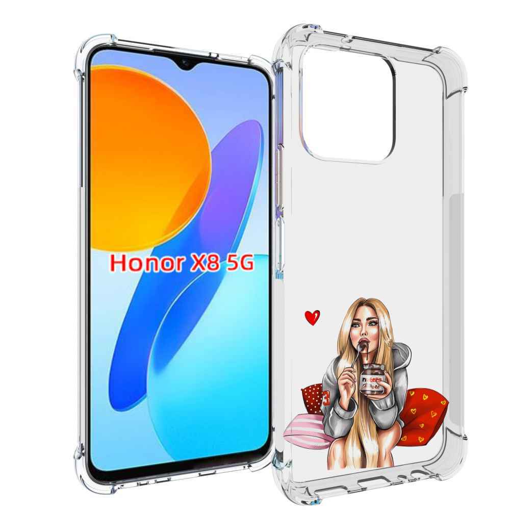 

Чехол MyPads любительница-нутеллы женский для Honor X8 5G, Прозрачный, Tocco