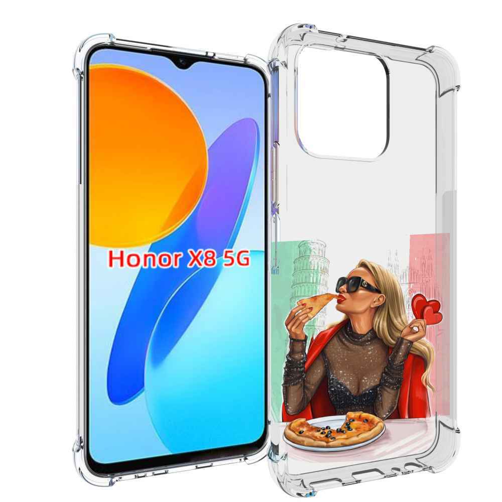 

Чехол MyPads любительница-пиццы женский для Honor X8 5G, Прозрачный, Tocco
