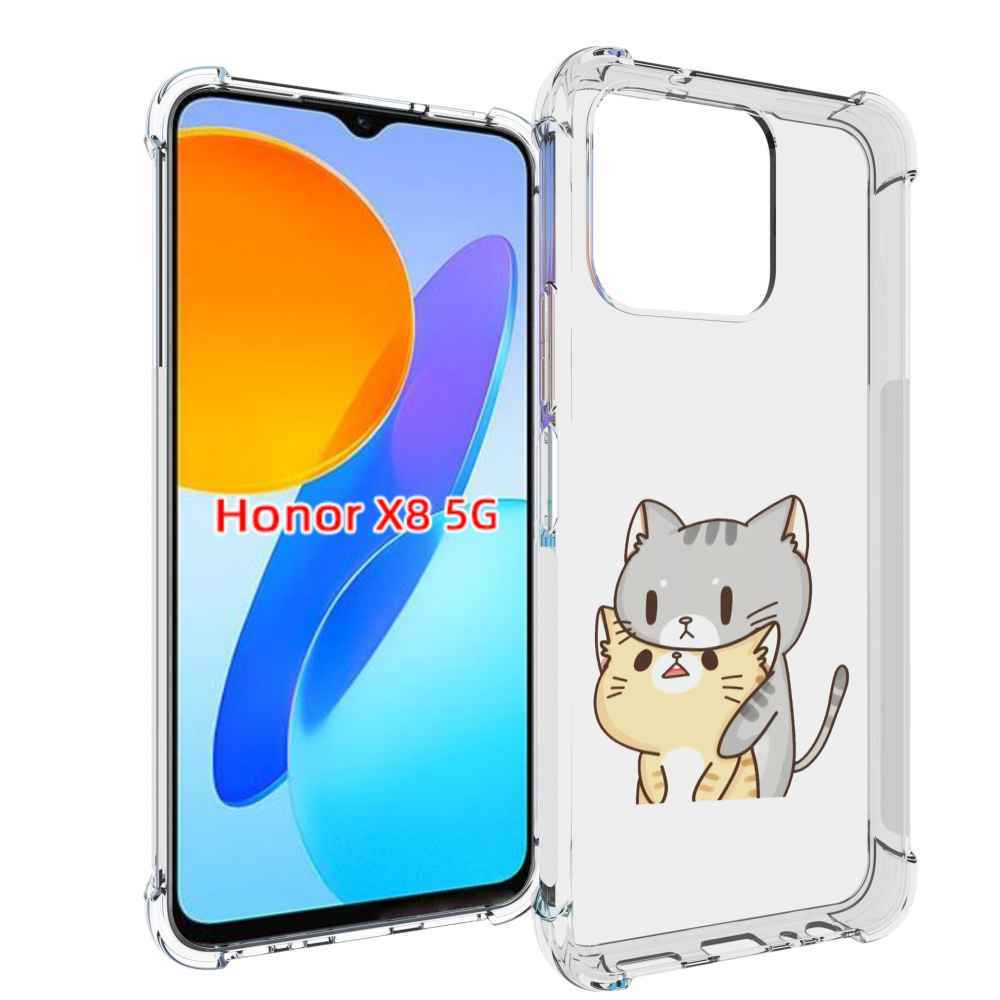 

Чехол MyPads любящие-коты для Honor X8 5G, Прозрачный, Tocco