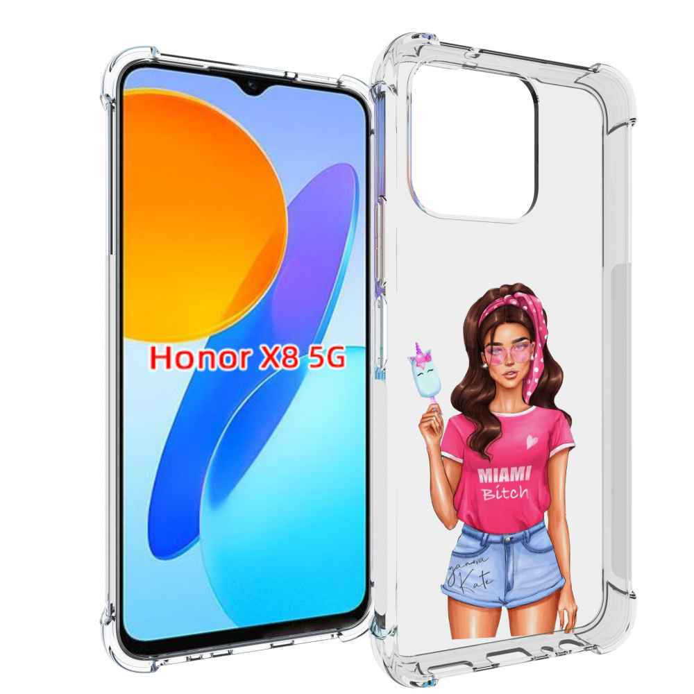 

Чехол MyPads майами-битч женский для Honor X8 5G, Прозрачный, Tocco