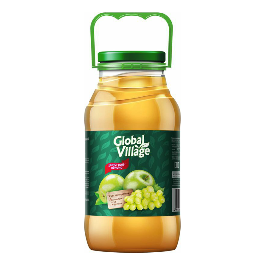 Напиток сокосодержащий для детей Global Village виноградно-яблочный осветленный 1,8 л
