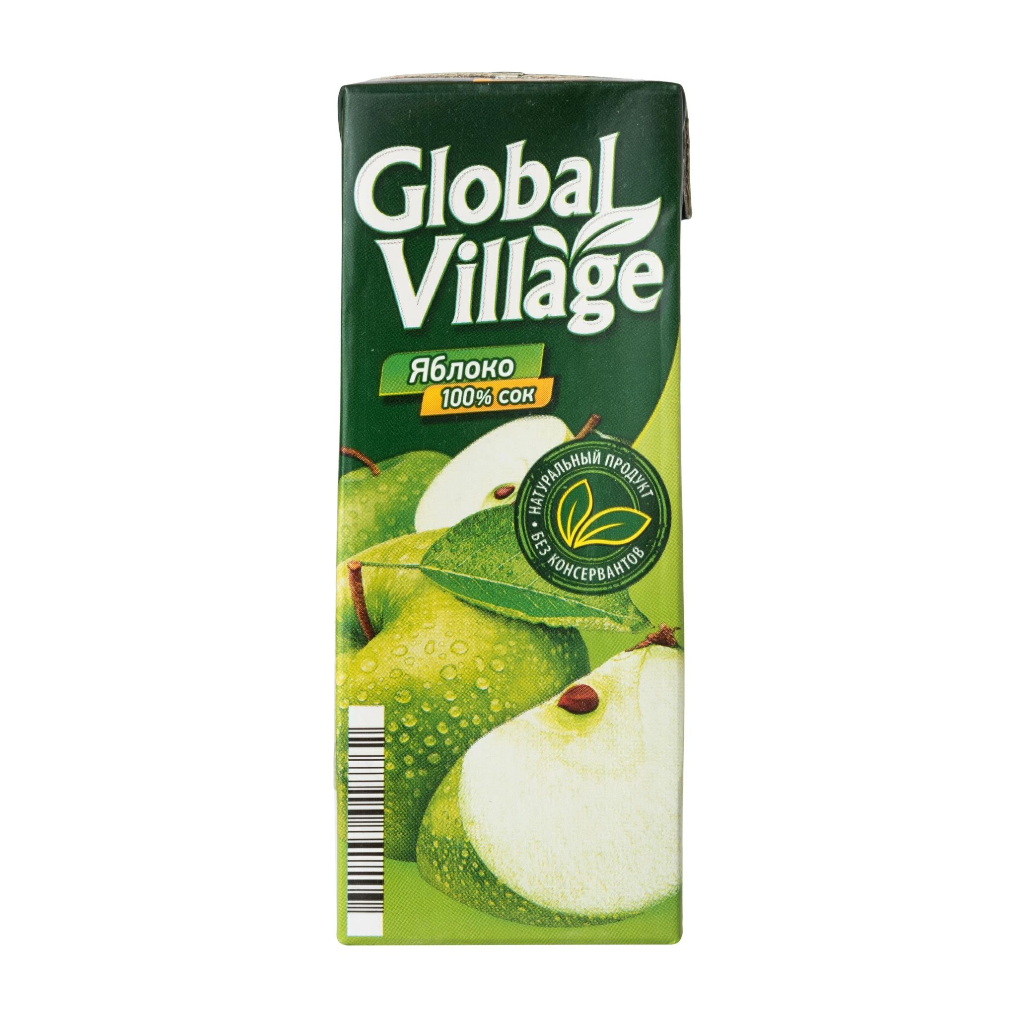 Напиток сокосодержащий для детей Global Village яблочный осветленный 1,8 л