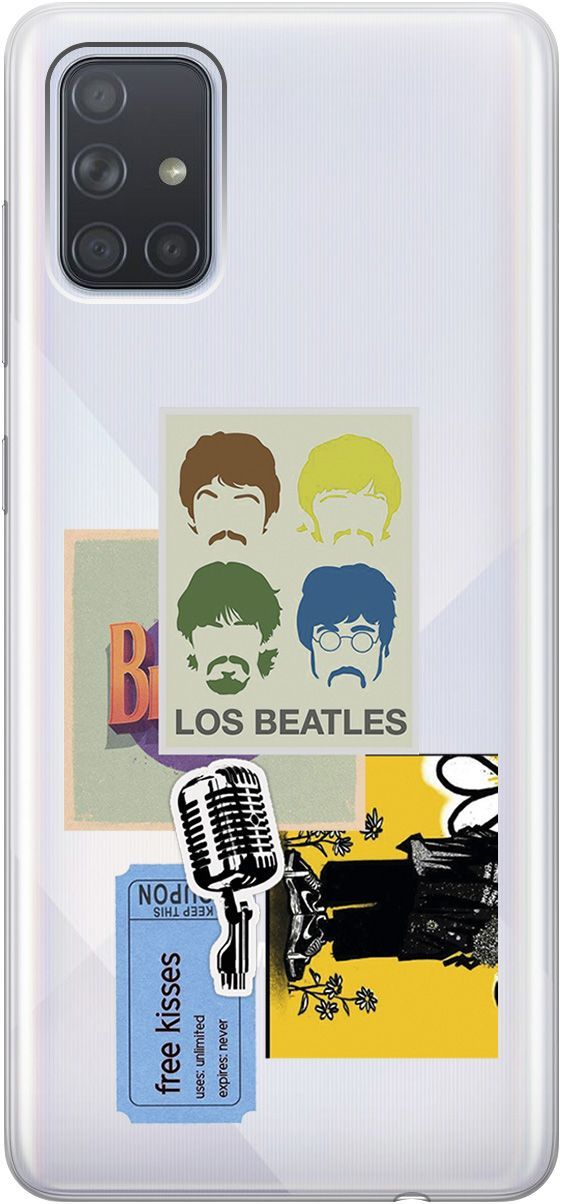 

Чехол на Samsung Galaxy A71 с принтом "Beatles Stickers" прозрачный, Прозрачный;бежевый, 5401