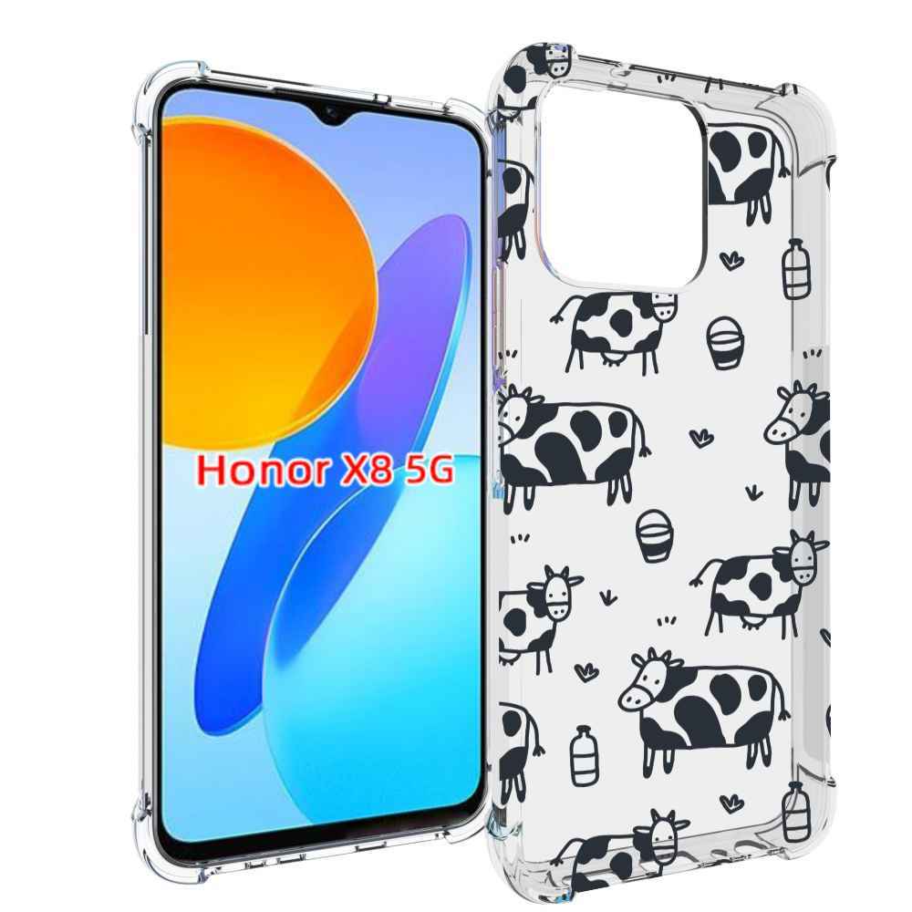 

Чехол MyPads маленькие-коровки для Honor X8 5G, Прозрачный, Tocco