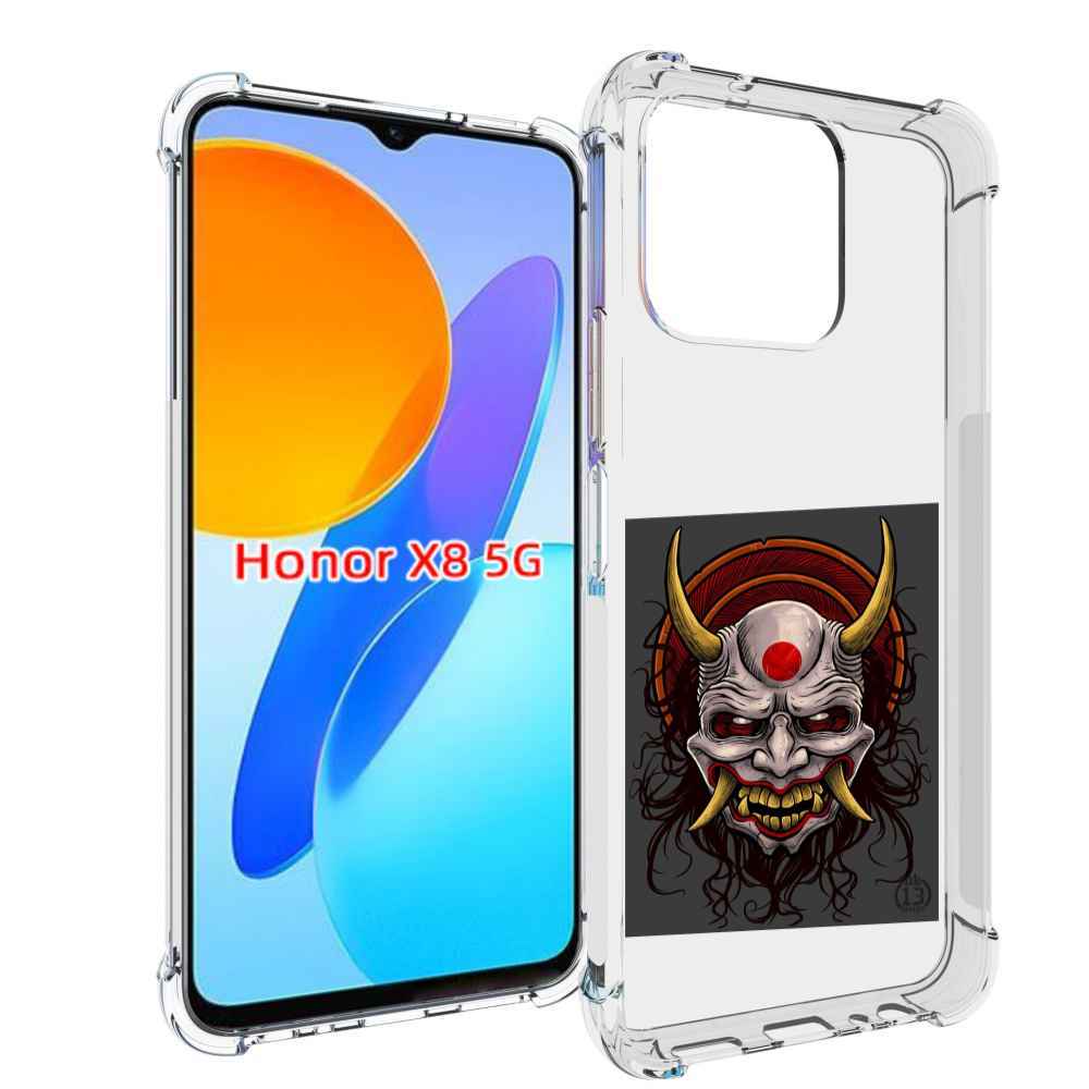 

Чехол MyPads маска с клыками и рогами для Honor X8 5G, Прозрачный, Tocco