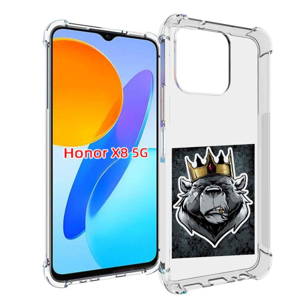 

Чехол MyPads медведь с короной для Honor X8 5G, Прозрачный, Tocco