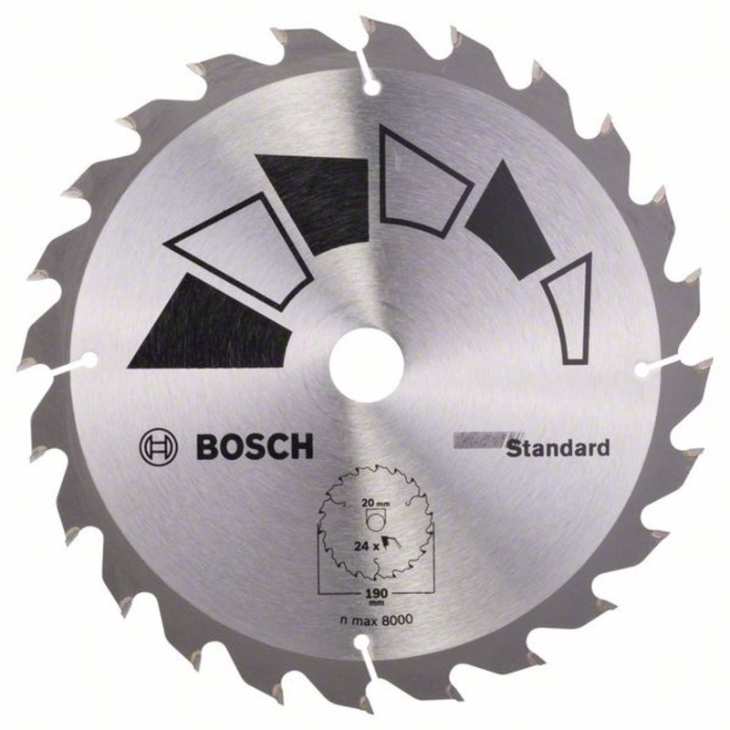 фото Пильный диск standard 190х20/16 мм 24 (арт. 2609256818) bosch