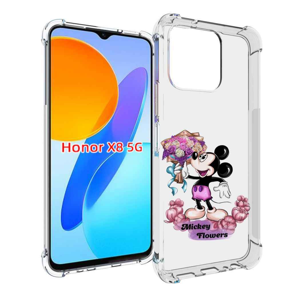 

Чехол MyPads микки-с-цветами женский для Honor X8 5G, Прозрачный, Tocco